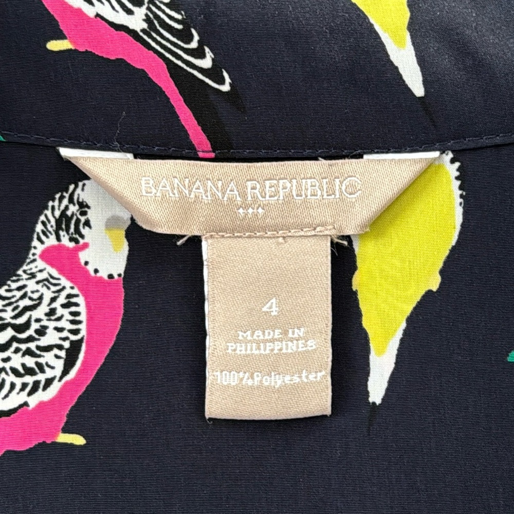 Banana Republic Navy Parakeet Dress Size 4 - Picture 6 of 10